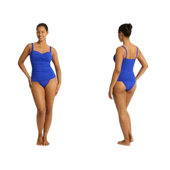 Sea Level Swim Australia Tankini Top Eco Twist Front Red Convertible Women US 10 - Picture 3 of 11